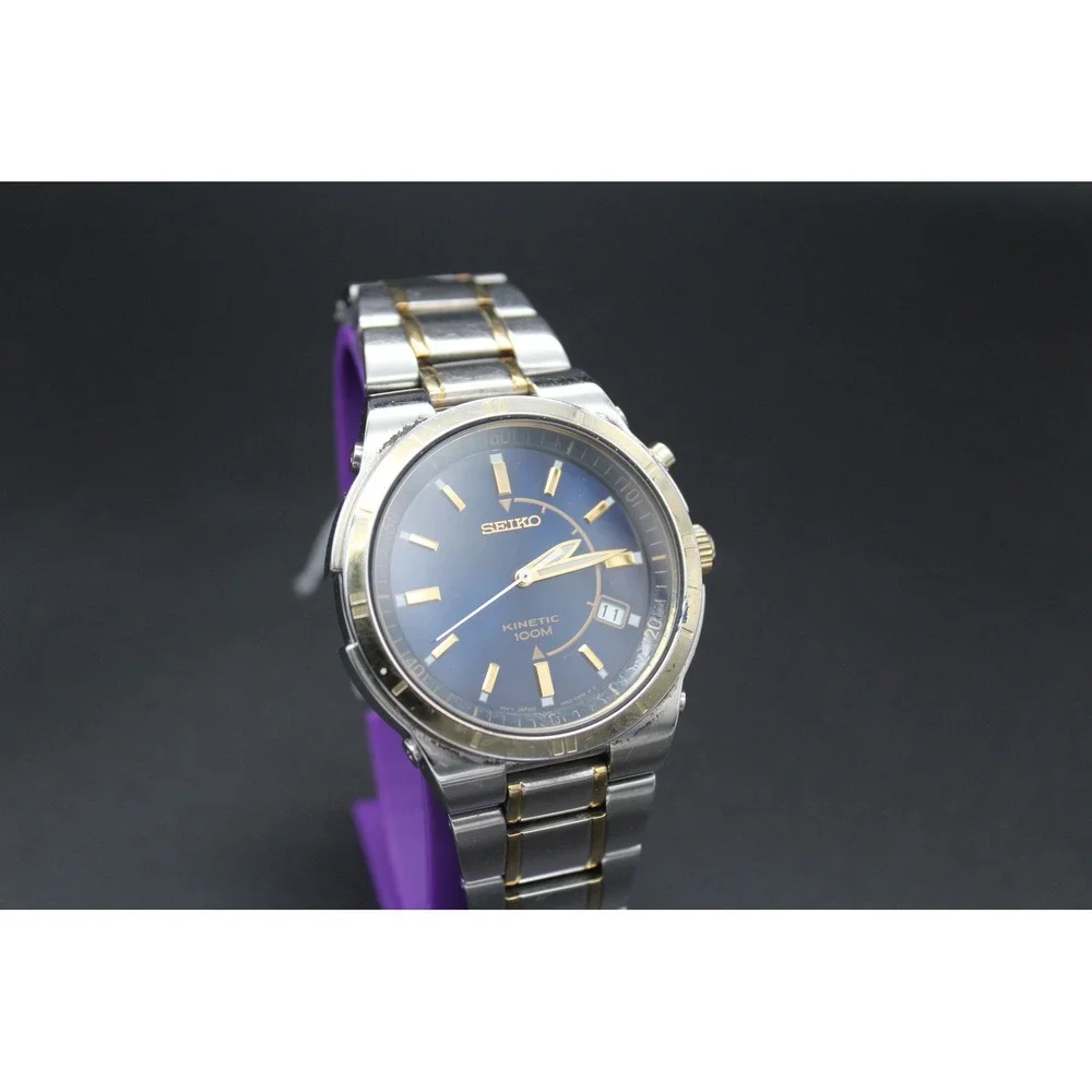 Seiko Kinetic 40mm Blue Dial 5M62 – New Capacitor &‎ Crystal